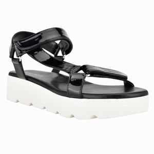 Nine West Bringly Platte Sandalen Zwart Nederland | RTU-598701